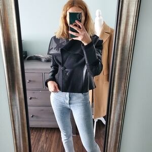 Elyon Designs Mixed Media Leather Jacket